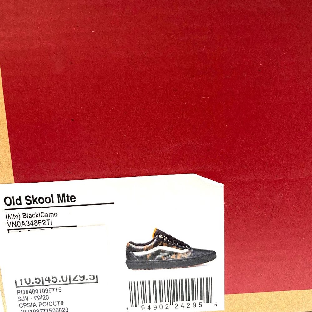 VANS Old Skool MTE Men's Leather Black Green Camo Khaki Size 11.5 VN0A348F2TI - Picture 9 of 10